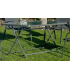 Table set + 4 armchairs in Cordoba/Sulam-140/4 steel.
