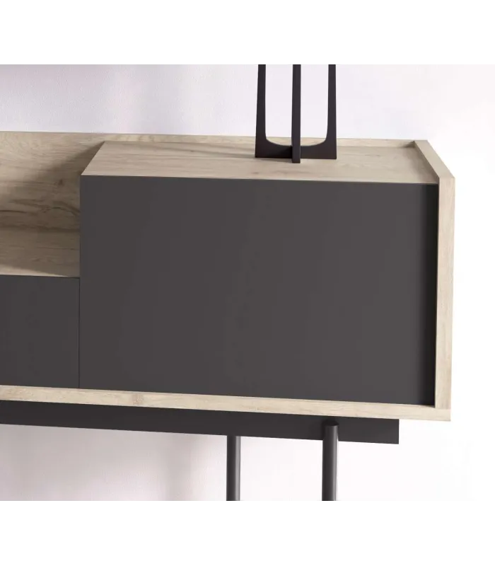 Recibidor 671: elegante y funcional en roble y grafito