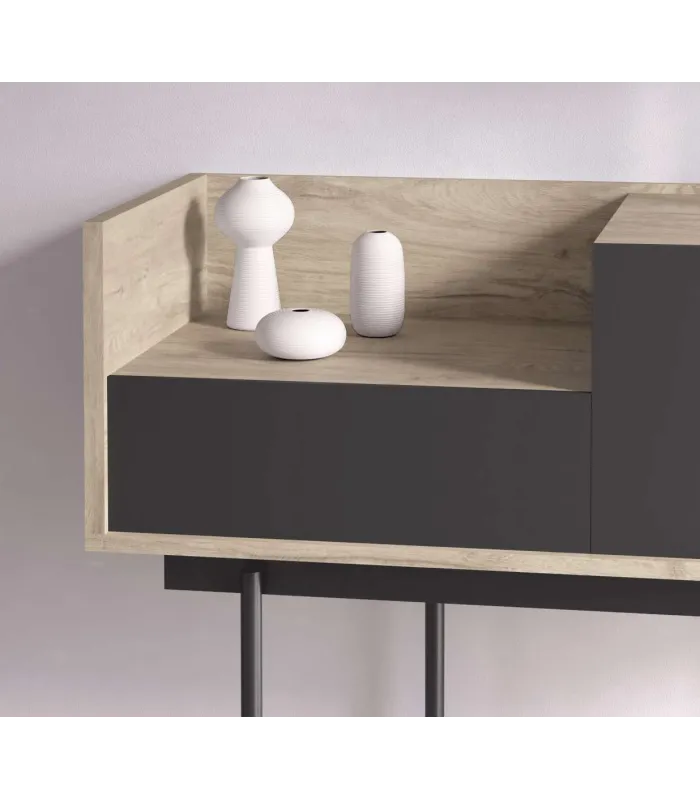 Recibidor 671: elegante y funcional en roble y grafito