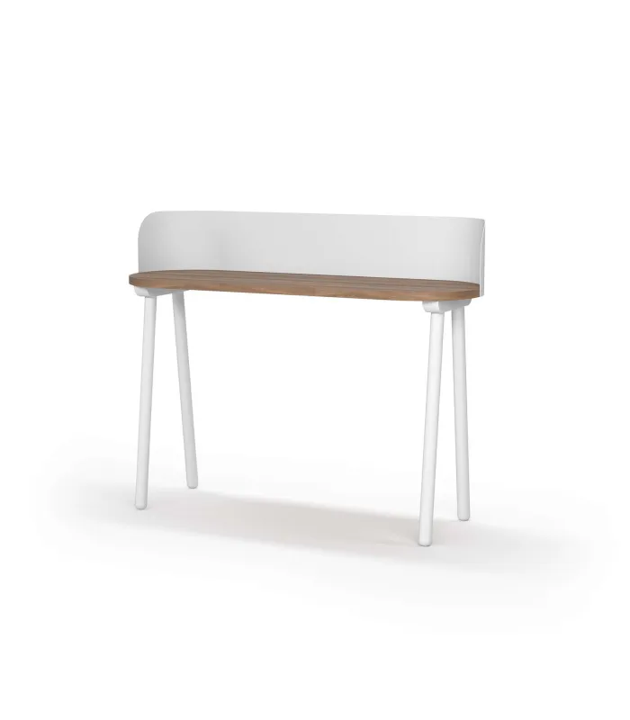 Mesa estudio Mod-634 en nogal y blanco, 40x120 cm