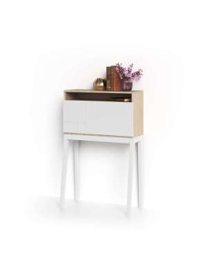 Mesa estudio Mod-630 en roble/blanco, 39x75x117 cm