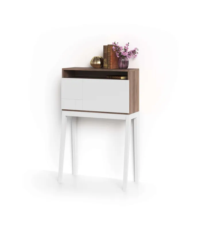 Mesa estudio Mod-630 nogal/blanco, 39x75x117 cm