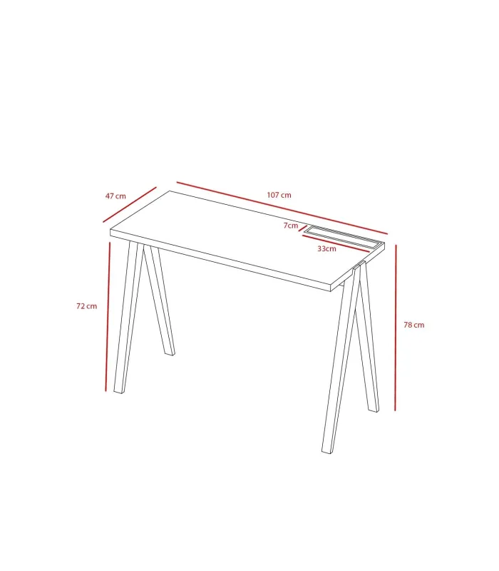 Mesa estudio Mod-629 blanca, 47x107x78 cm
