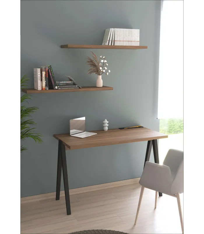 Mesa estudio Mod-629 nogal/negro, 47x107x78 cm