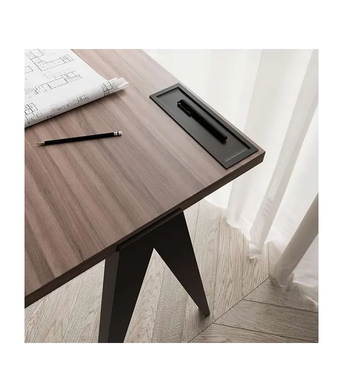 Mesa estudio Mod-629 nogal/negro, 47x107x78 cm