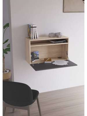 Escritorio suspendido modelo 628 en roble/grafito