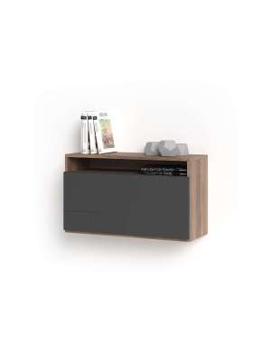 Escritorio suspendido nogal/grafito, funcional y elegante