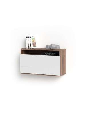 Escritorio suspendido 628 nogal/blanco, elegante y funcional