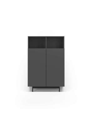 Mueble auxiliar grafito, 110x90x34cm, 2 puertas