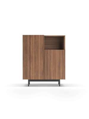 Mueble auxiliar 602-1 en nogal, 110x90x34 cm