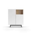 Mueble auxiliar modelo-602-1 acabado roble/blanco, 110 cm (alto) x 90 cm (ancho) x 34 cm (prof.)