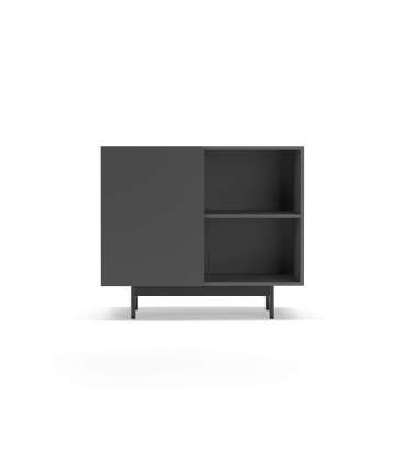 Mobiliário auxiliar 601-2 grafite, versátil e prático