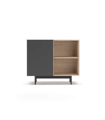 Mobiliário auxiliar 601-2 em carvalho e grafite