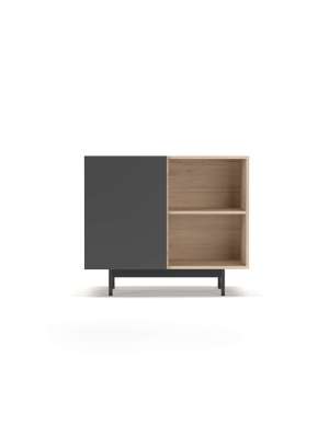 Mueble auxiliar 601-2 en roble/grafito, funcional y versátil