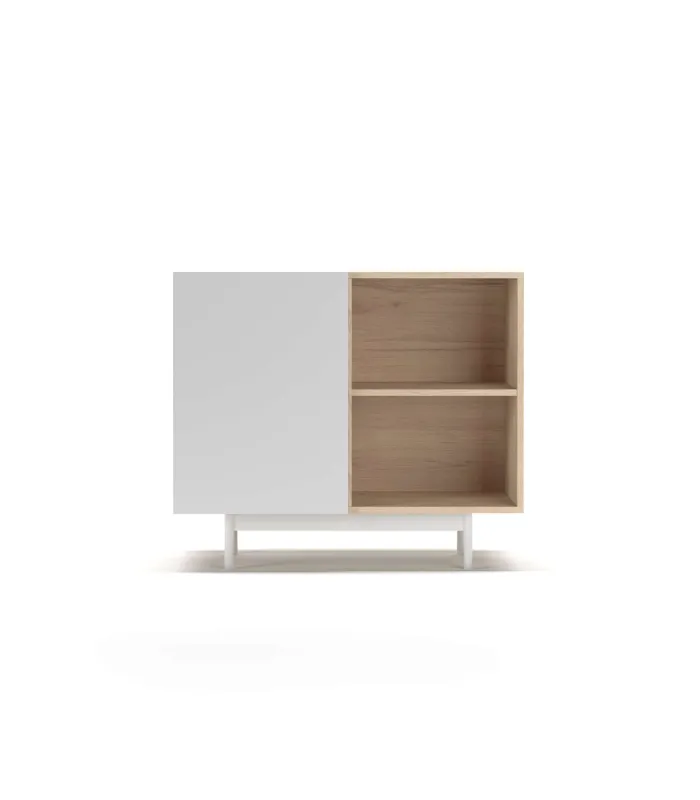Mueble auxiliar 601-2 en roble/blanco para calzado.