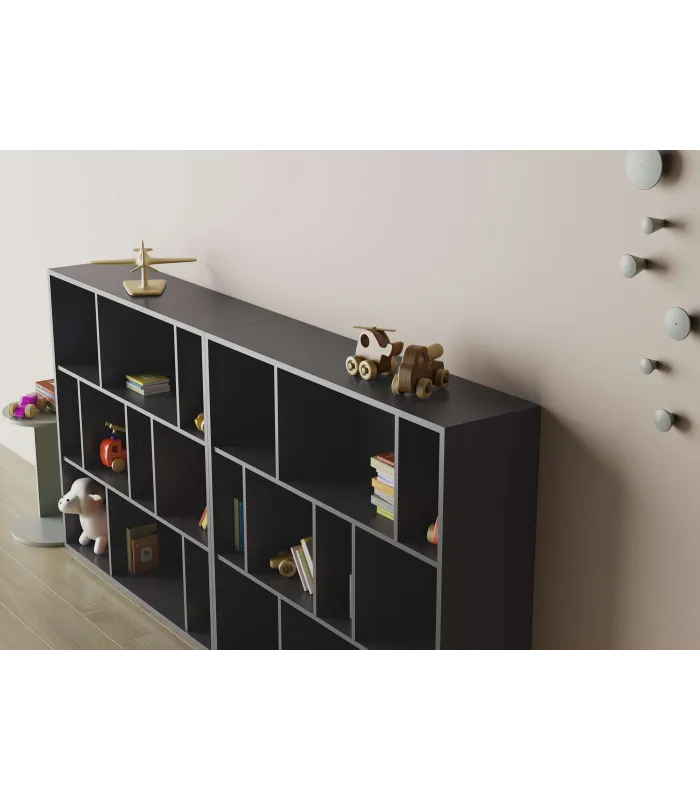 Estantería 3 alturas grafito, ideal para almacenamiento