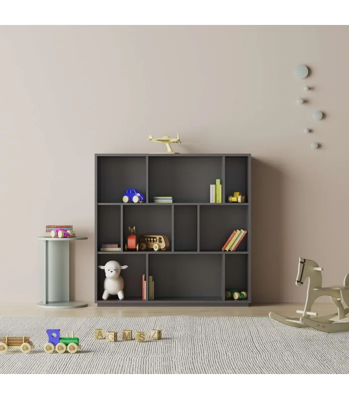 Estantería 3 alturas grafito, ideal para almacenamiento