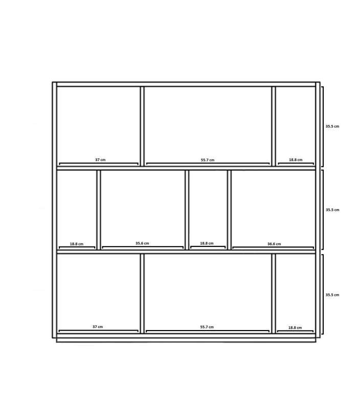 copy of Etagère 6 compartiments finition chêne/blanc 81