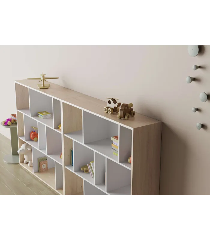 copy of Etagère 6 compartiments finition chêne/blanc 81