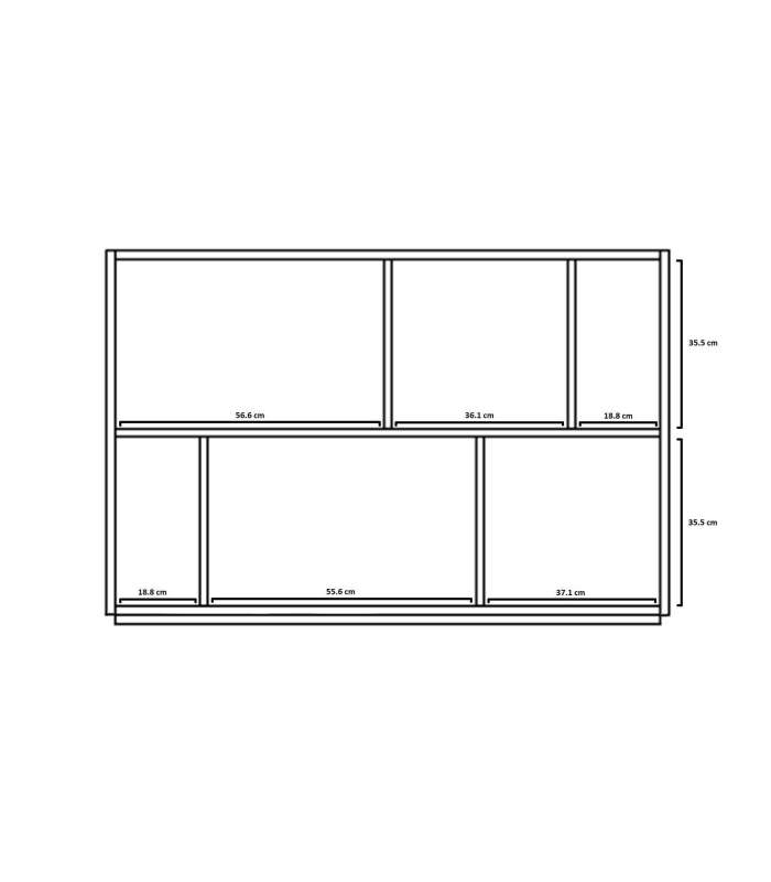 copy of Etagère 6 compartiments finition chêne/blanc 81