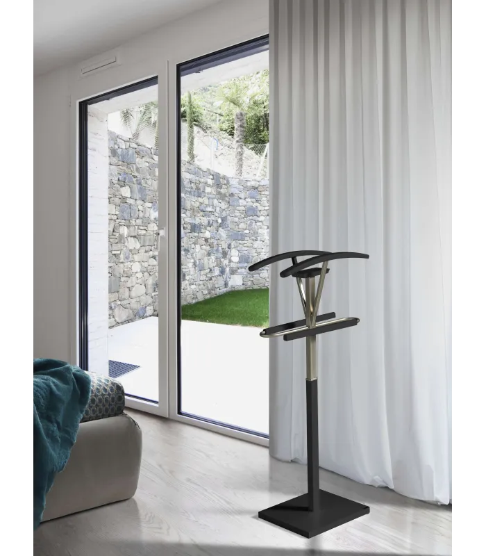 Galán 356 en cromo satinado y negro, 110 cm