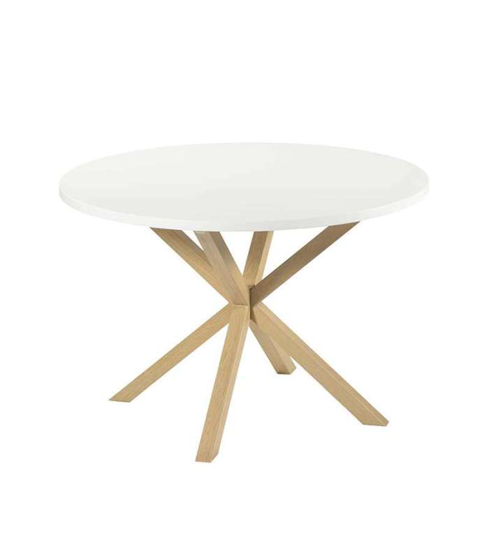 copy of Table ronde Bob en finition blanche et pieds en bois 75