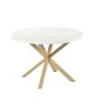 copy of Table ronde Bob en finition blanche et pieds en bois 75 cm(hauteur)100 cm(largeur)100 cm(longueur)