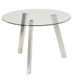 copy of Table ronde Bob en finition blanche et pieds en bois 75 cm(hauteur)100 cm(largeur)100 cm(longueur)
