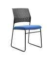 Pack de 4 sillas confidente tapizada en color azul, 56 cm(ancho) 84/94 cm(altura) 58 cm(fondo)