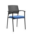 Pack de 4 sillas confidente acabado negro/azul, 55 cm(ancho) 85 cm(altura) 55cm(fondo)