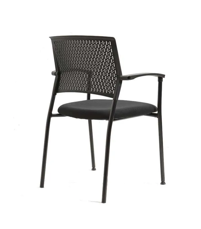 Pack de 4 sillas confidente tapizadas en negro