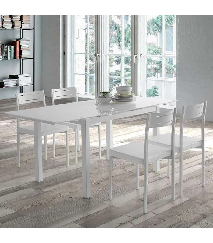 Pack de 4 sillas minimalistas blancas para comedor