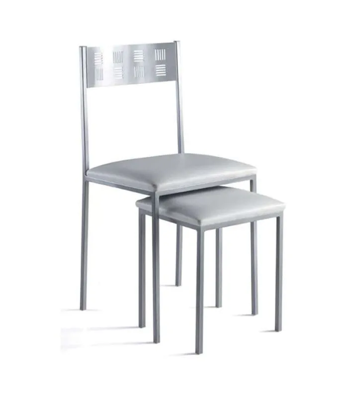 Pack de 4 taburetes cocina blancos, 40 cm altura