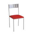 Pack de 4 sillas para salón o cocina acabado rojo, 83 cm(alto)46 cm(ancho)39 cm(largo)