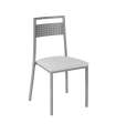 Pack de 4 sillas tapizado en polipiel blanco, 86 cm(alto)44 cm(ancho)48 cm(largo)
