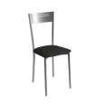 Pack de 4 sillas tapizado en polipiel negro, 86cm(alto) 40cm(ancho) 47cm(largo)
