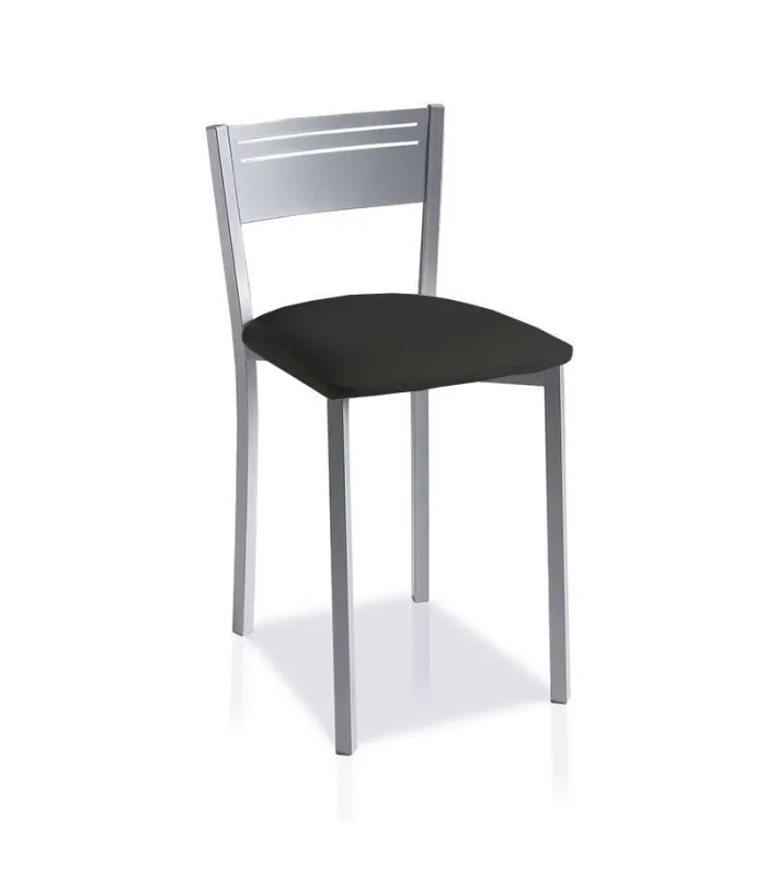 Pack de 4 taburetes tapizados en polipiel negro