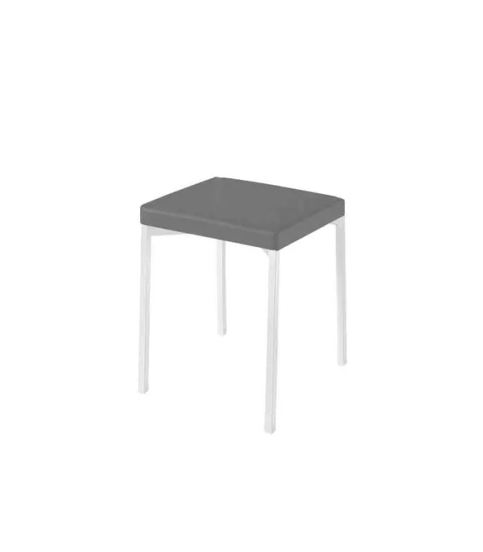 Pack de 4 taburetes bajos gris, diseño moderno