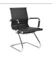 Pack de dos sillas confidente tapizado en piel sintetica negro, 57 cm(ancho) 90 cm(altura) 61 cm(fondo)