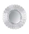Espejo moderno redondo en acabado color plata circulos 90 cm(ancho) 90 cm(altura) 2 cm(fondo)