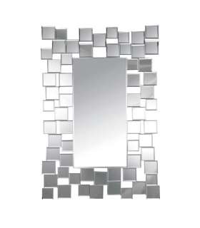 Miroir moderne rectangulaire en couleur argent 61 cm (largeur)