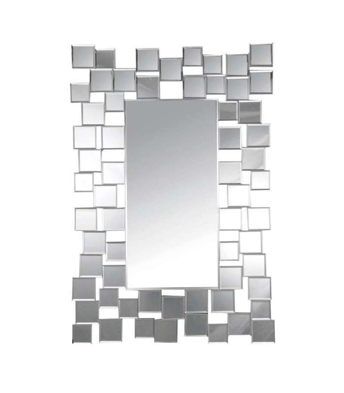 Miroir moderne rectangulaire en couleur argent 61 cm (largeur)