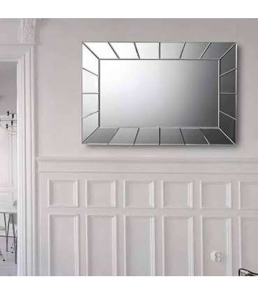Modern rectangular silver mirror