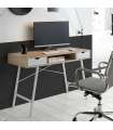 Mesa de escritório moderna com acabamento em carvalho/branco, 77 cm (altura) 120 cm (largura) 45 cm (comprimento)