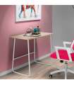 Mesa oficina o despacho patas metálicas en acabado roble/blanco 76 cm(alto)100 cm(ancho)52 cm(largo)