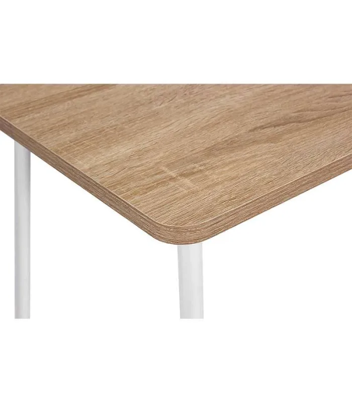 Mesa de oficina con patas metálicas roble/blanco
