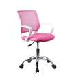 Cadeira de escritório de design moderno, cadeira de escritório giratória, acabamento rosa, 53 cm (largura) 79/91 cm (altura) 49