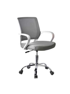Silla de despacho moderna gris, giratoria y regulable