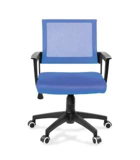 Chaise pivotante de bureau bleue 58 cm (largeur) 83/93 cm