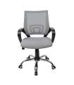 Cadeira giratória de escritório, acabamento cinzento, 57 cm (largura) 88/98 cm (altura) 63 cm (profundidade)